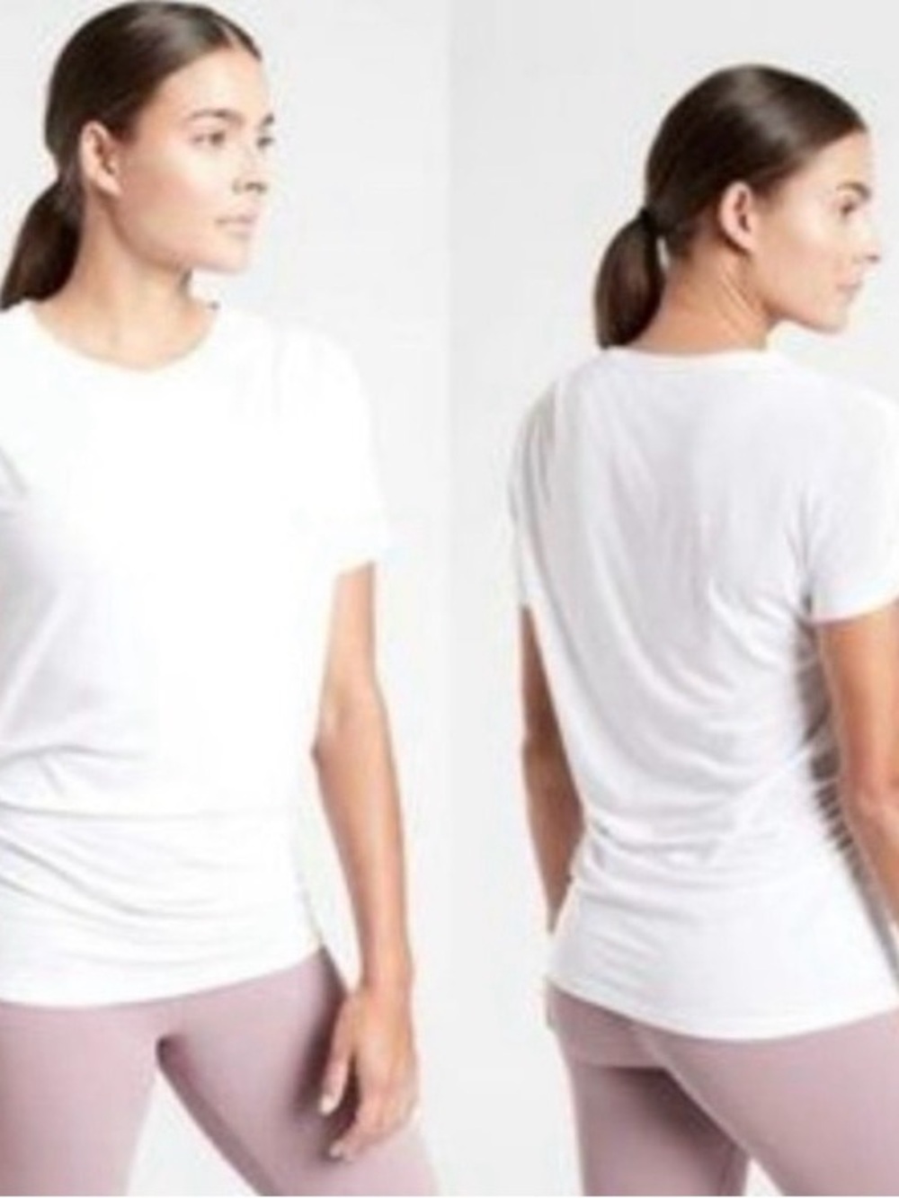 Athleta White Essence Pleated Top